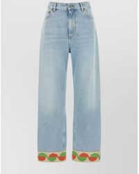 Valentino Garavani - Denim Wide-Leg Trousers - Lyst