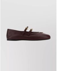 Prada - Double-Strap Satin Mary Jane Flats - Lyst