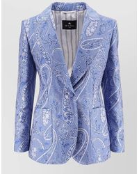Etro - Silk Blend Paisley Print Single Breasted Blazer - Lyst