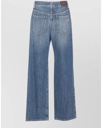 Brunello Cucinelli - Denim Trousers Contrast Stitching Belt Loops Pockets - Lyst
