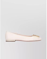 Roger Vivier - Leather Crystal-Embellished Ballerina Shoes - Lyst