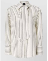 Pinko - Striped Shirt Long Sleeves Tie Detail - Lyst