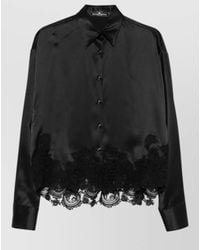 Ermanno Scervino - Silk Lace Trim Long-Sleeve Shirt - Lyst