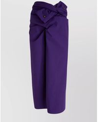 Quira - Cotton High-Rise Draped Knot-Detail Midi Wrap Skirt - Lyst