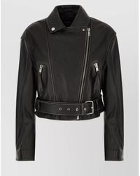 Weekend by Maxmara Saletta Belted Leather Biker Jacket in