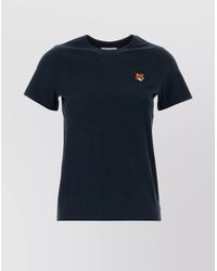 Maison Kitsuné - Crew Neck Cotton T-Shirt With Short Sleeves - Lyst