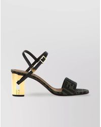 Fendi - Jacquard Block-Heel Sandals - Lyst