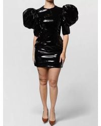 Dolce & Gabbana - Patent Leather Puff Sleeve Mini Dress - Lyst
