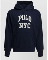 Polo Ralph Lauren - Hooded Logo Sweatshirt Kangaroo Pocket Ribbed Hem - Lyst