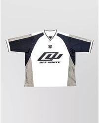 Off-White c/o Virgil Abloh - Soccer Team Mesh Panel Stripe Top - Lyst