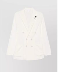 Lardini - Cotton Double-Breasted Knitted Blazer - Lyst