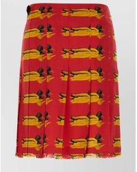 Burberry - Wool Duck-Print Wrap Mini Skirt - Lyst