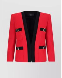 Balmain - Virgin Wool Cropped Jacket - Lyst