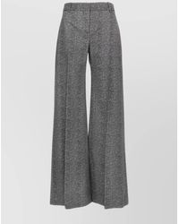Ermanno Scervino - Wide-Leg High Waist Trousers With Herringbone Pattern - Lyst