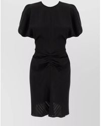 Victoria Beckham - Gathered Waist Viscose Mini Dress - Lyst