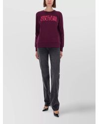 Versace Jeans Couture - Logo Cotton Knitted Top - Lyst