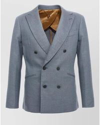 Maurizio Miri - Silk Blend Double-Breasted Blazer - Lyst
