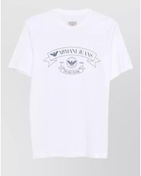 Emporio Armani - Printed Cotton Crew-Neck T-Shirt - Lyst