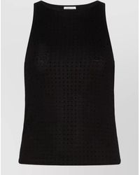 Marella - Round Neck Sleeveless Slim Fit Textured Top - Lyst