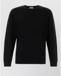 LeKasha - Cashmere Crew Neck Sweater Ribbed Cuffs Hem - Lyst