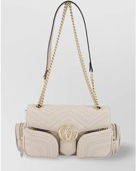 Gucci - Quilted Leather Shoulder Bag With Chain Strap - Lyst