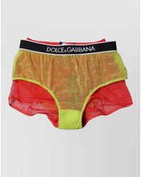Dolce & Gabbana - Logo Tulle Mid-Rise Briefs - Lyst