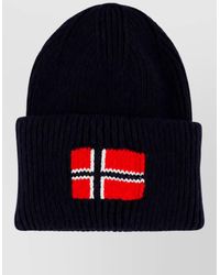 Napapijri - Wool Blend Ribbed Beanie - Lyst