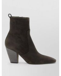 Brunello Cucinelli - Suede Precious Heel Ankle Boots - Lyst