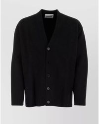 Jil Sander - Wool V-Neck Cardigan With Ribbed Cuffs And Hemline - Lyst