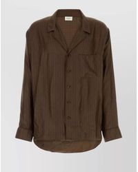 Saint Laurent - Kaki Checked Lexana Double-Breasted Coat - Lyst