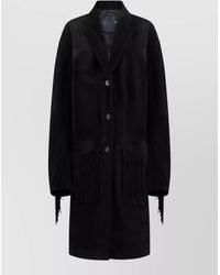 R13 - Suede Fringed Single-Breasted Coat - Lyst