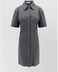 Burberry - Cotton Blend Knee-Length Dress - Lyst
