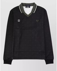 Fred Perry - Contrast Collar V Neck Knit Sweater - Lyst