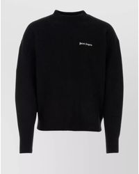 Palm Angels - Cashmere Wool Logo-Embroidered Crewneck Sweater - Lyst