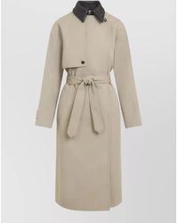 Bottega Veneta - Cotton Single-Breasted Asymmetric Belted Trench Coat - Lyst