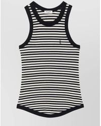 Saint Laurent - Logo Striped Cotton-Blend Tank - Lyst