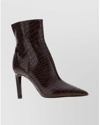 Jimmy Choo - Croc-Embossed Leather Ankle Boots With Pointed Toe - Lyst