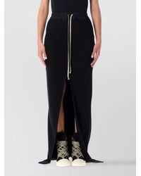 Rick Owens - Cotton High-Rise Front-Slit Maxi Skirt - Lyst