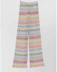 Missoni - High Waist Flared Trousers Summer Zigzag Pattern - Lyst