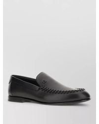 Fendi - Leather Loafers Braided Detail Round Toe - Lyst