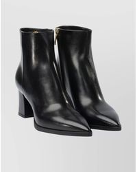 Santoni - Ankle Boots With Pointed Toe And Block Heel - Lyst