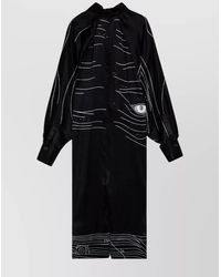 Ferragamo - Graphic Print Silk Midi Dress - Lyst