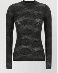 Brunello Cucinelli - Flower Lace Knit Crew Neck Sweater - Lyst