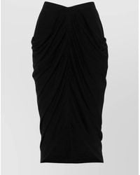 Isabel Marant - Draped High Waist Midi Skirt With Asymmetric Hem - Lyst