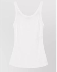 Elisabetta Franchi - Fine-Knit Scoop-Neck Sleeveless Tank Top - Lyst