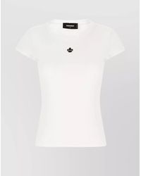 DSquared² - Ribbed Crew Neck Cotton T-Shirt - Lyst