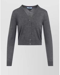Prada - Lightweight Wool V-Neck Cardigan - Lyst