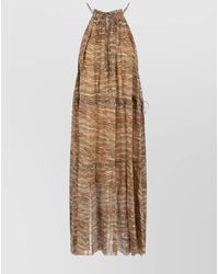 Isabel Marant - Knee Length Tiered Halter Dress With Drawstring - Lyst