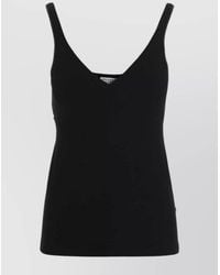Brunello Cucinelli - Cotton Embellished V-Neck Sleeveless Tank Top - Lyst