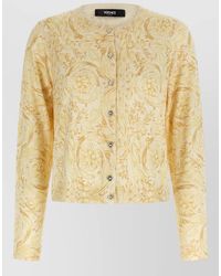Versace - Barocco 92 Floral Knit Crew Cardigan - Lyst